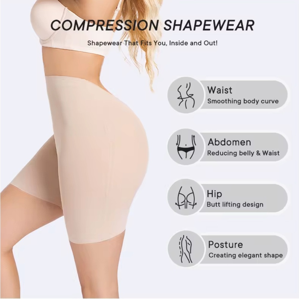 Low Back seamless invisible short tummy control compression Shapewear like skims - Picture 5 of 12